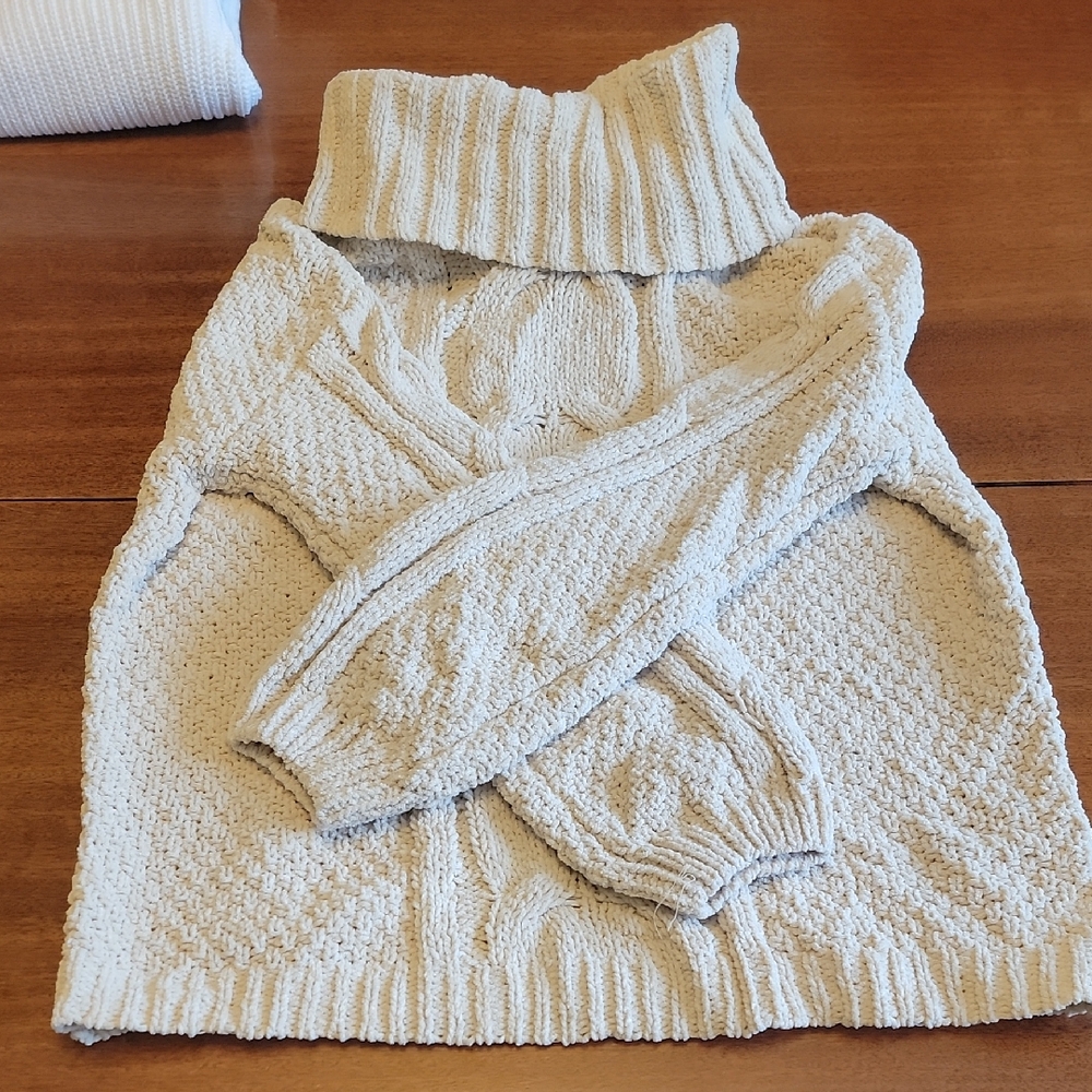 Seven7 Cream Cowl Neck Sweater